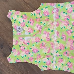 Lily Pulitzer vintage preppy coastal daisy brhino Sun Dress Size 14
